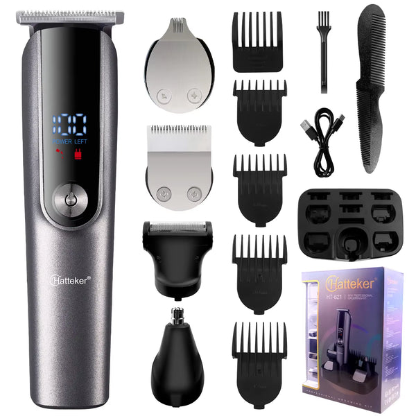 Professional Mens Beard Trimmer 5 in 1 Multifunctional Grooming Suit Hair Clippers