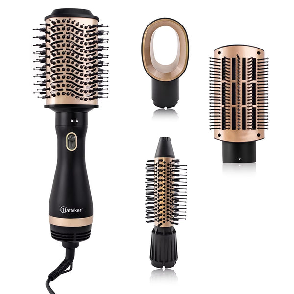 Hatteker 4 in 1 Air Hair Style Curler Styling Tools Hair Dryer Brush Hot Comb Electric Hair Straightener