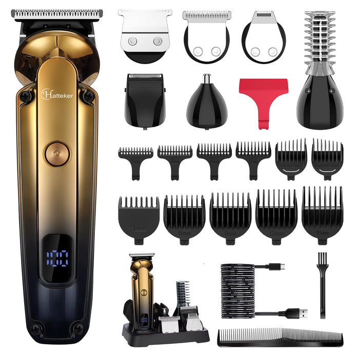 6 in 1 Electric Hair Clippers Men Oil Head Carving Professional LED Hair Trimmer