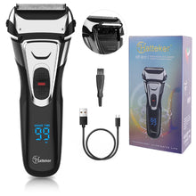 Load image into Gallery viewer, Hatteker Mens Electric Shaver Waterproof LED Rechargeable USB Hair Trimmer
