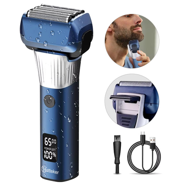 Washable LCD Digital Reciprocating Three-Blade Electric Man Shaver