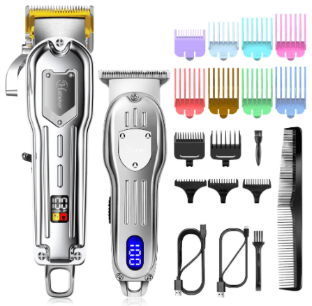 Hatteker Professional Electric Hair clipper Metal Hair Cutter 2 machines Set Cordless - HATTEKER